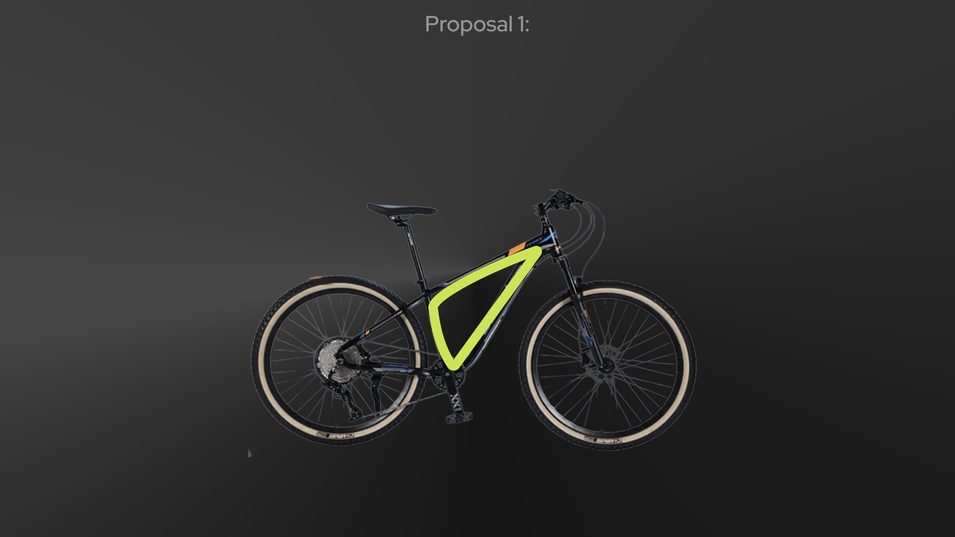 The Bikiot logo mark traced directly from the bike frame's own down tube and head tube geometry