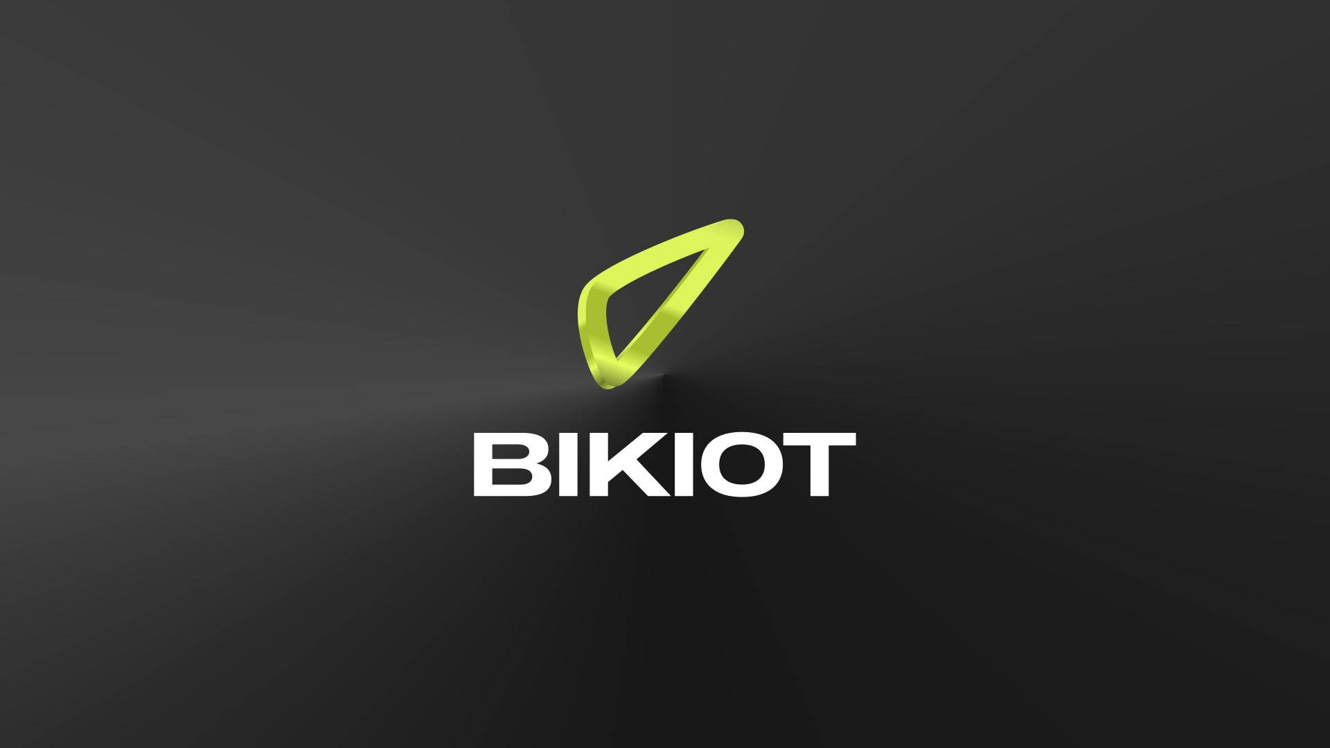 The finished Bikiot logo mark and wordmark, in the brand's signature volt green