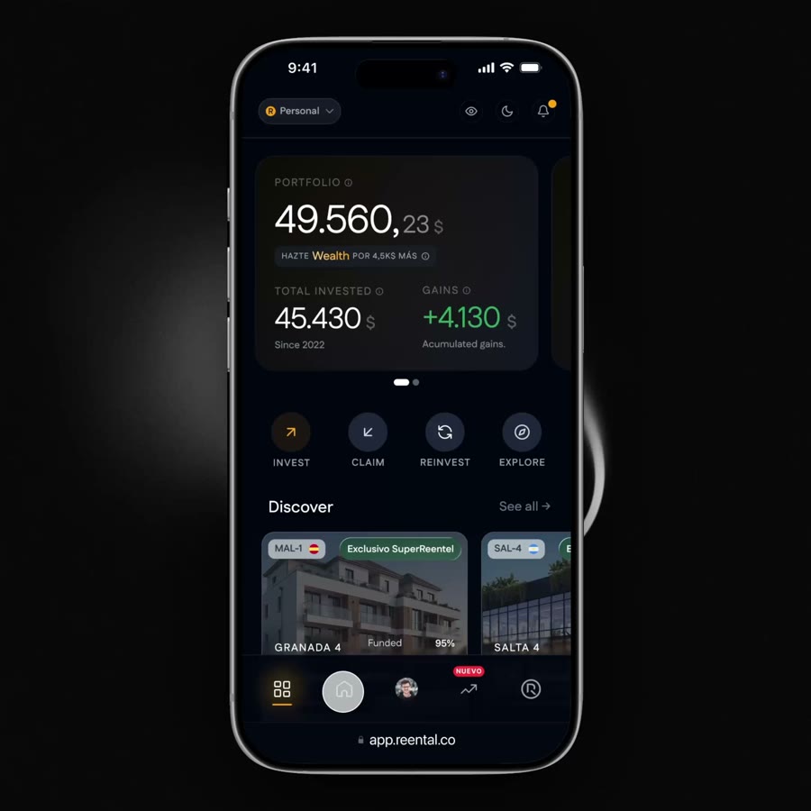 Discover marketplace with property cards